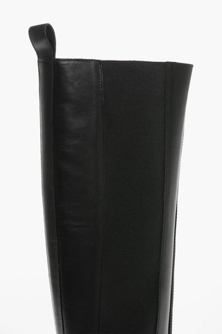 Knee-Lenght Leather Chelsea Boots