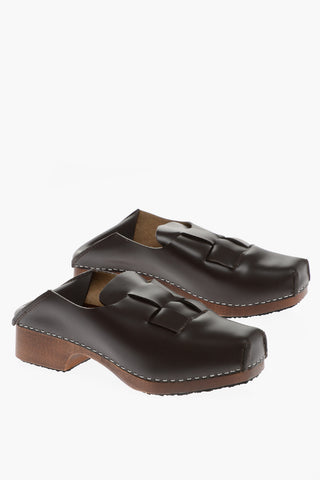 Wedges Leather LEGA Mues wih Wood Sole