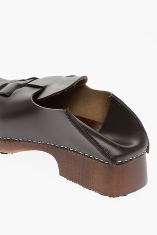 Wedges Leather LEGA Mues wih Wood Sole