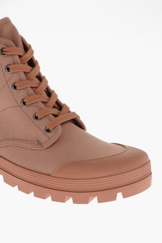 Monochrome Canvas Lace-up Booties