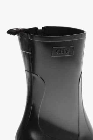 Side Zip Rubber BETY Booties with Squared Toe 7cm