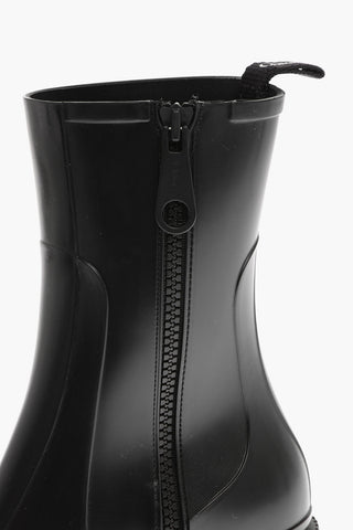 Side Zip Rubber BETY Booties with Squared Toe 7cm