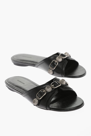 Sliders in Pelle CAGOLE con Dettagli Fibbie