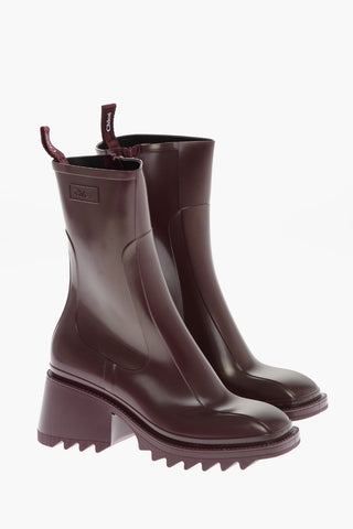 Stivaletti in Gomma BETTY con Punta Squadrata e Zip Laterale 7cm
