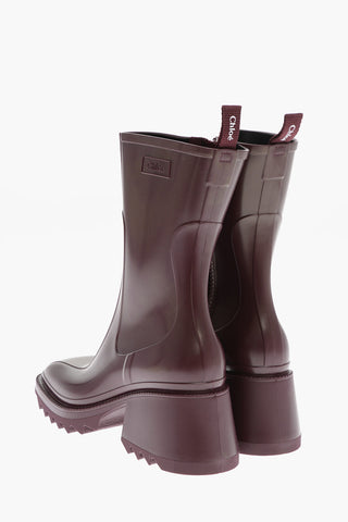 Stivaletti in Gomma BETTY con Punta Squadrata e Zip Laterale 7cm