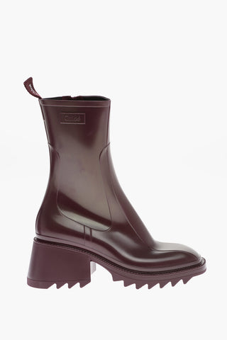 Stivaletti in Gomma BETTY con Punta Squadrata e Zip Laterale 7cm