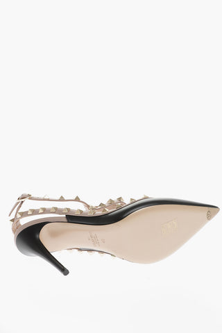 Leather Rockstud Pointed Toe Pumps 10,5cm