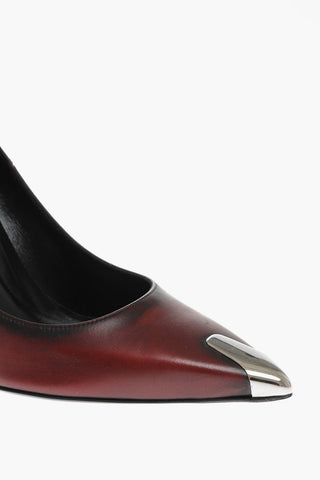 Ankle Strap Leather Pumps with Stiletto Heel 11cm