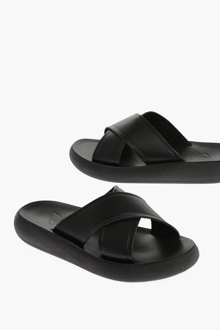 Criss Cross Straps THAIS Leather Flat Sandals