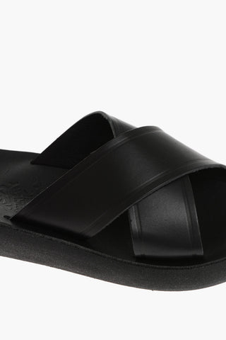 Criss Cross Straps THAIS Leather Flat Sandals