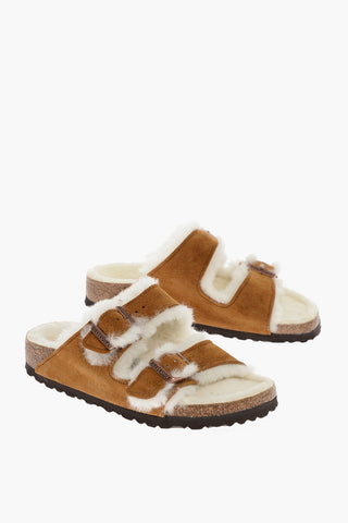 Suede ARIZONA SHEARLING Sandals with Fur Lining