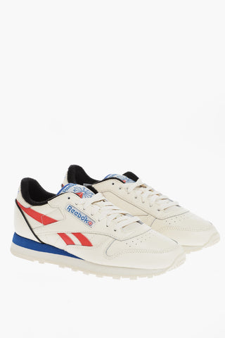 CLASSIC Contrasting Logo Lace-up Leather Sneakers