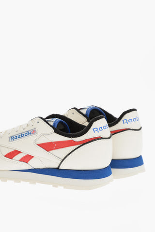 CLASSIC Contrasting Logo Lace-up Leather Sneakers