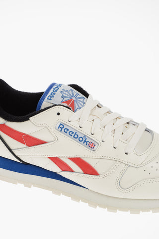 CLASSIC Contrasting Logo Lace-up Leather Sneakers