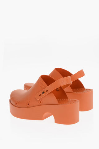 Recycled Rubber Slingback Mules with Platform Sole