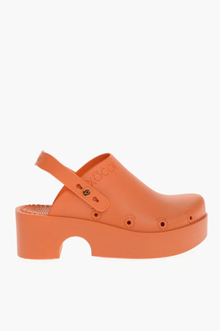 Recycled Rubber Slingback Mules with Platform Sole