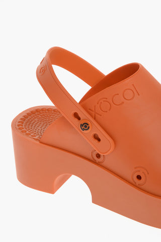 Recycled Rubber Slingback Mules with Platform Sole