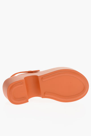 Recycled Rubber Slingback Mules with Platform Sole