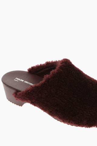 Wood Sole Shearling Mules