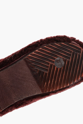 Wood Sole Shearling Mules