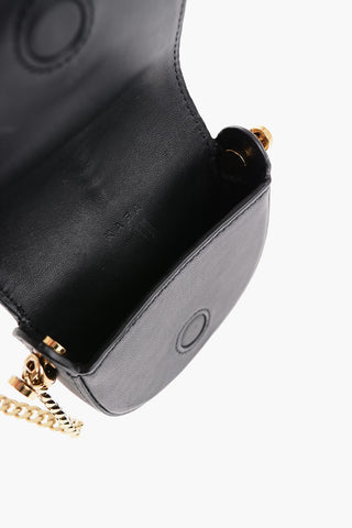 Golden-Effect Chain Leather Mini Wallet