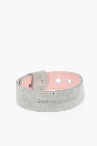 Patent and Suede Leather Reversible Bracelet