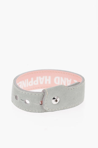 Patent and Suede Leather Reversible Bracelet