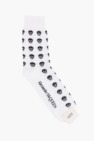 All-Over Skulls Embroidered Long Socks
