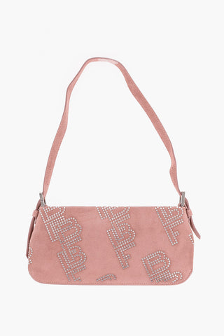 Borsa a Spalla Rettangolare DULCE in Camoscio con Cristalli