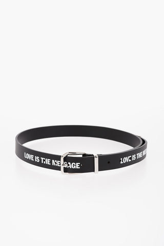 All-Over Writing Leather Belt 30mm