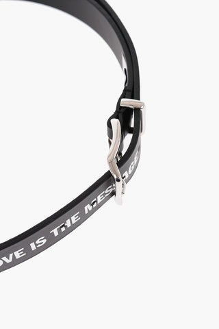 All-Over Writing Leather Belt 30mm