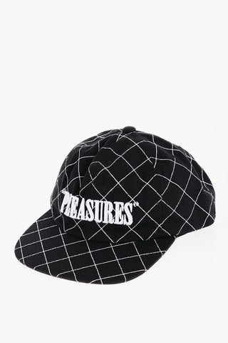 Cappello da Baseball a Quadri con Logo in Rilievo