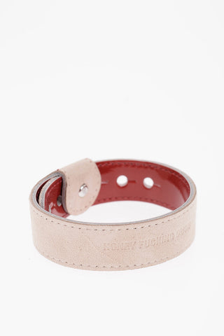 Patent and Suede Leather Reversible Bracelet