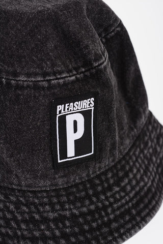 Cappello Bucket in Denim con Toppa Logo