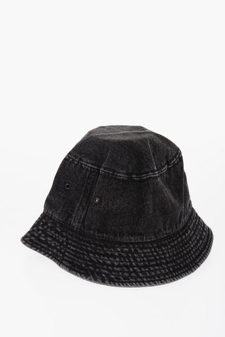 Cappello Bucket in Denim con Toppa Logo