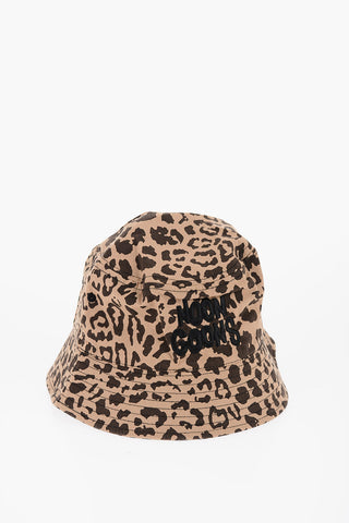 Animal Patterned Bucket Hat with Embroidered Logo