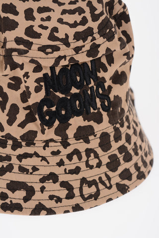 Animal Patterned Bucket Hat with Embroidered Logo
