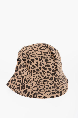 Animal Patterned Bucket Hat with Embroidered Logo