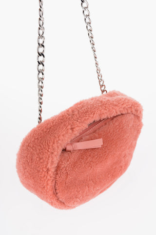 Real Fur BABY CUSH Handbag with Removable Chain Shoulder Strap