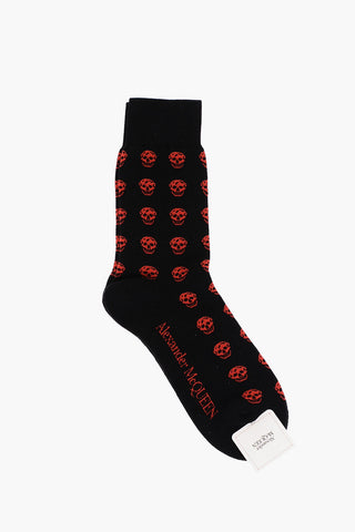All-Over Skulls Embroidered Long Socks