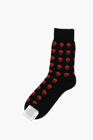All-Over Skulls Embroidered Long Socks