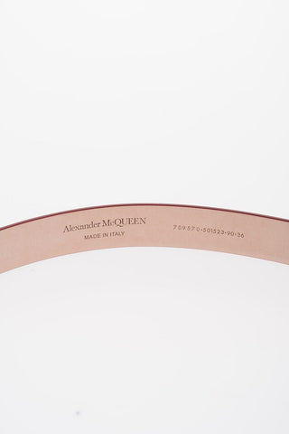 Solid Color Leather Belt with Silver-Tone Buckle 25mm
