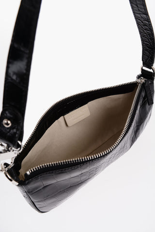 Crocodile Effect Leather RACHEL Shoulder Bag