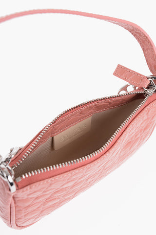 Crocodile Effect Leather RACHEL Mini Bag with Silver-Tone Chain
