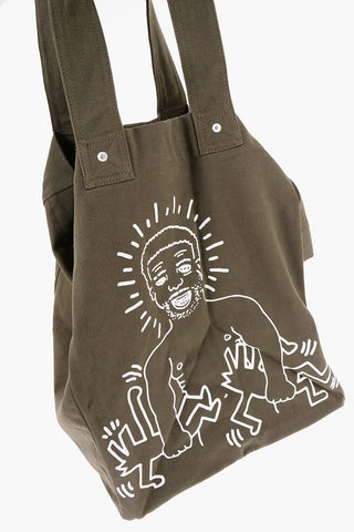 Borsa Tote in Twill Stampata