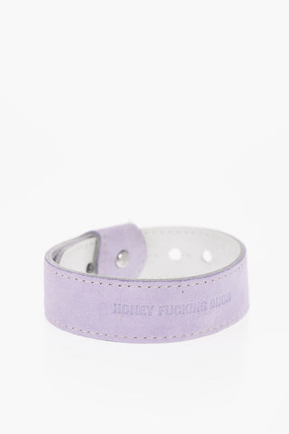 Patent and Suede Leather Reversible Bracelet