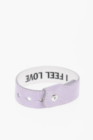 Patent and Suede Leather Reversible Bracelet
