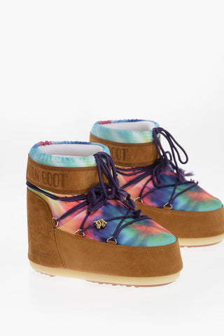 PALM ANGELS Tie-Dye Effect Fabric and Suede Snow Boots
