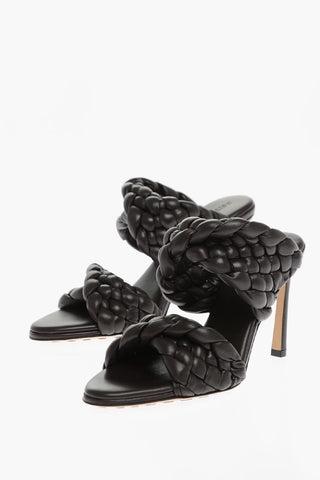 Leather INTRECCIO Open Top Mules 8cm