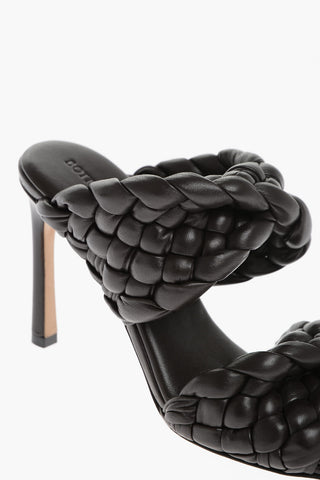 Leather INTRECCIO Open Top Mules 8cm